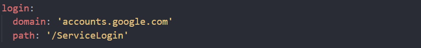login configuration